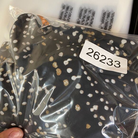 5/$45 Coldwater Creek Blouse Women S Small Black Striped Long Sleeve Round Neck - Picture 9 of 9